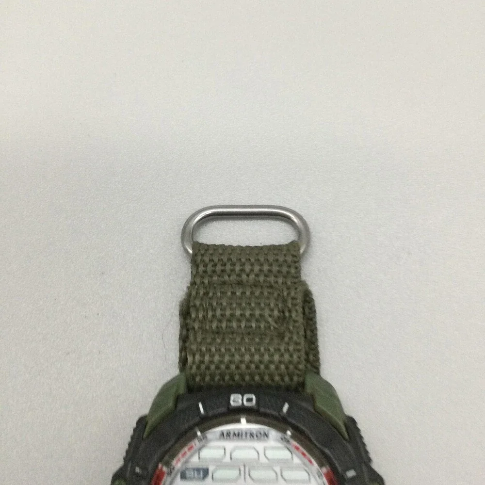 Armitron Pro Sport Mens Watch 44mm Digital Green Nylon Backlight 50m WR Alarm